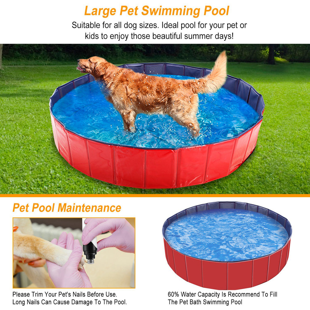 Foldable Dog Swimming Pool – Large PVC Pet Bath Tub