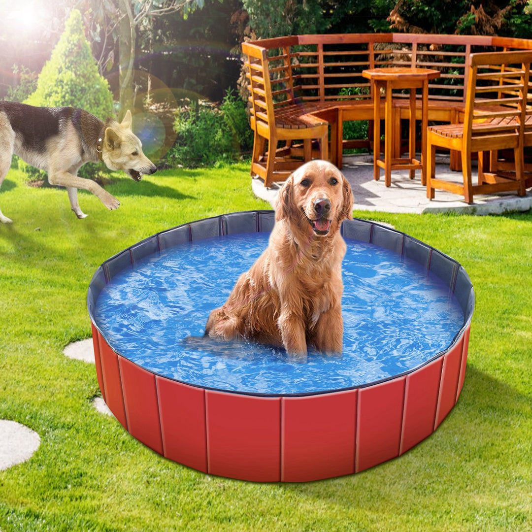 Foldable Dog Swimming Pool – Large PVC Pet Bath Tub