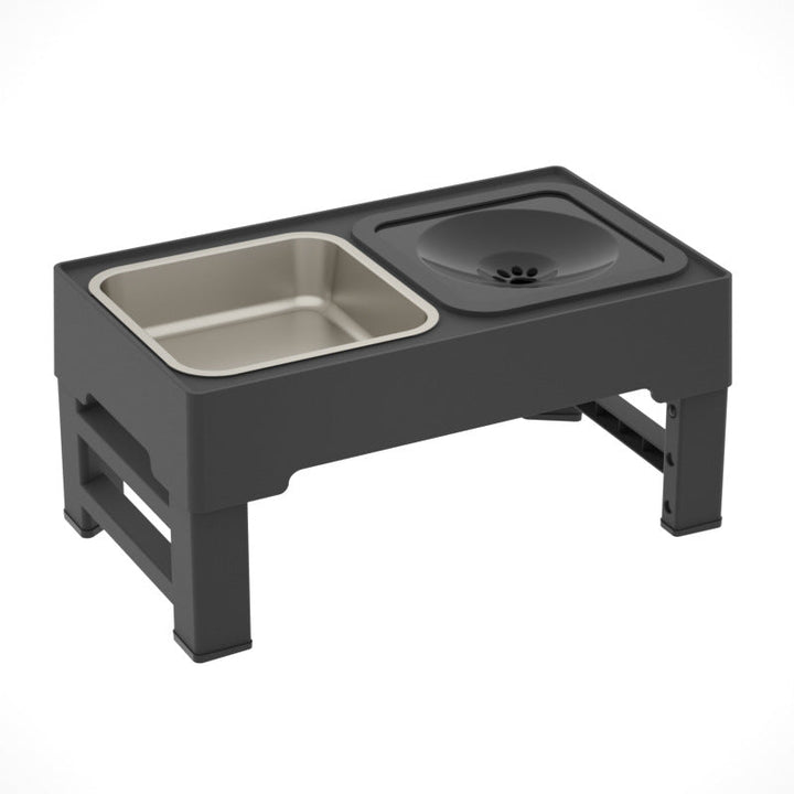 splash-proof dog water bowl in black