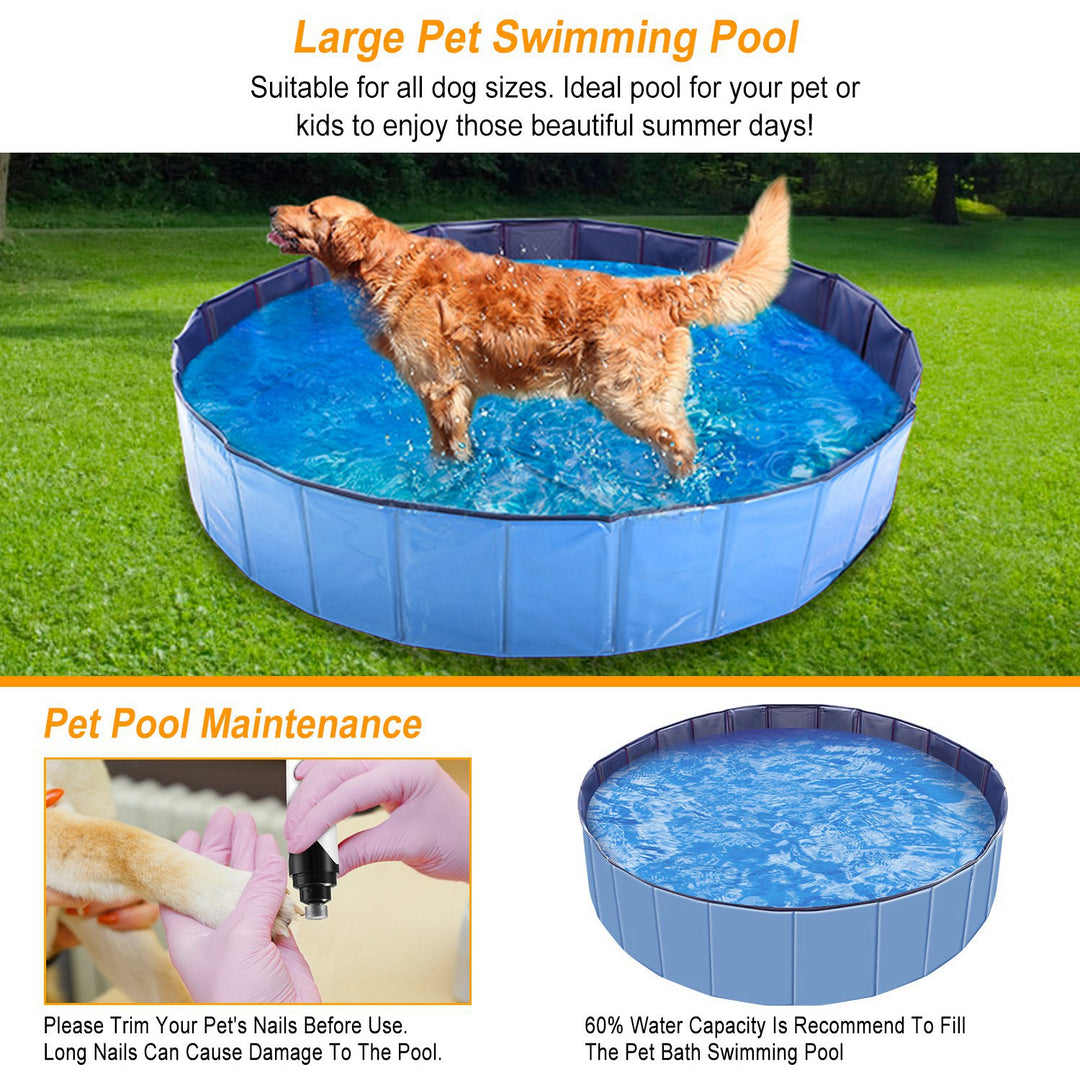 Foldable Dog Swimming Pool – Large PVC Pet Bath Tub