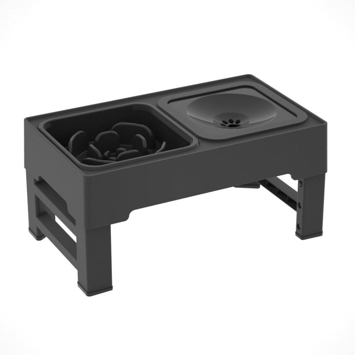 splash-proof dog water bowl in black