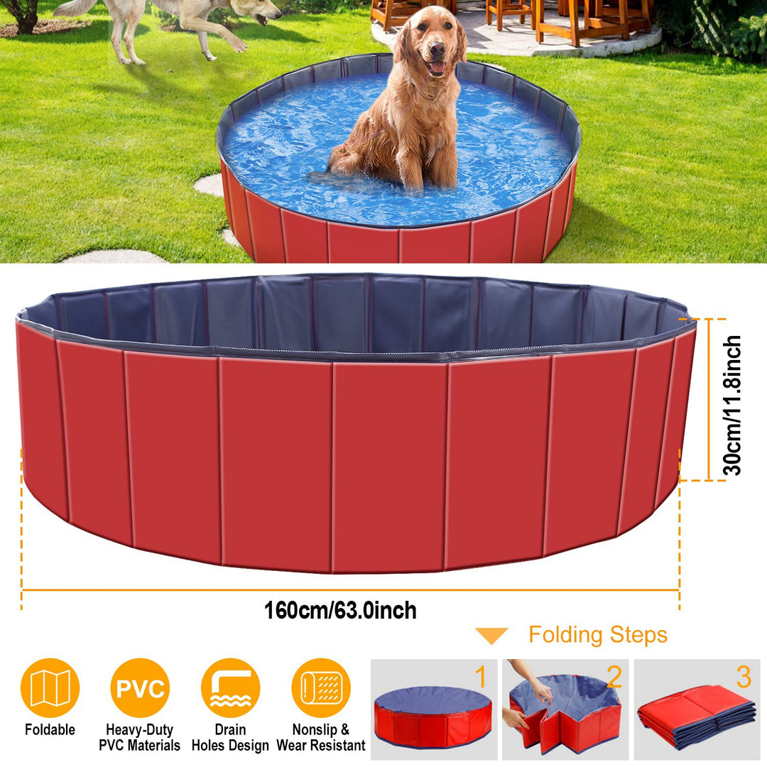 Foldable Dog Swimming Pool – Large PVC Pet Bath Tub