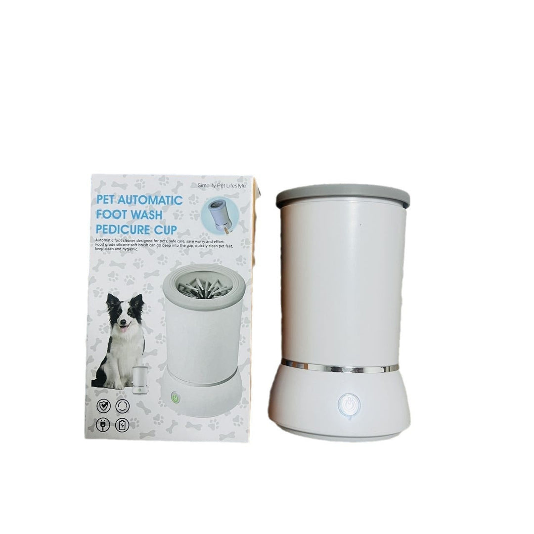 Pet automatic foot wash pedicure cup with packaging on a white background