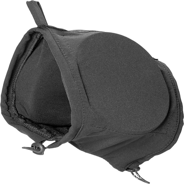 Black Calming Ear Wrap for Dogs on a white background