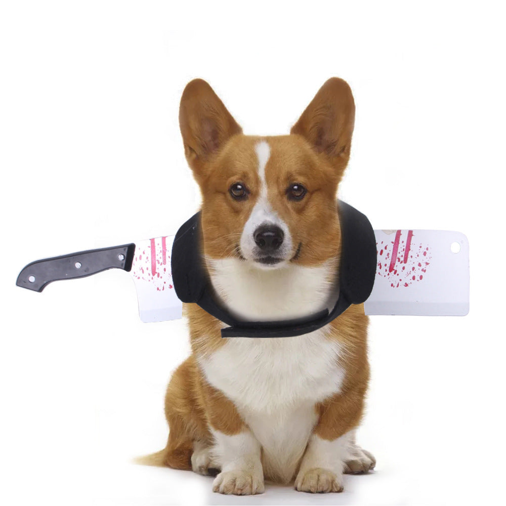 Dog wearing a black muzzle with a white background