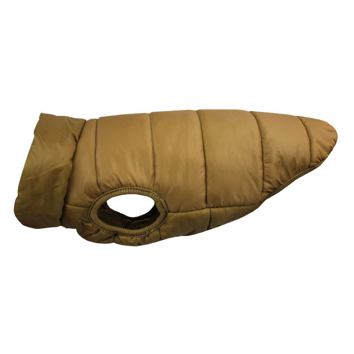 Brown dog coat on a white background