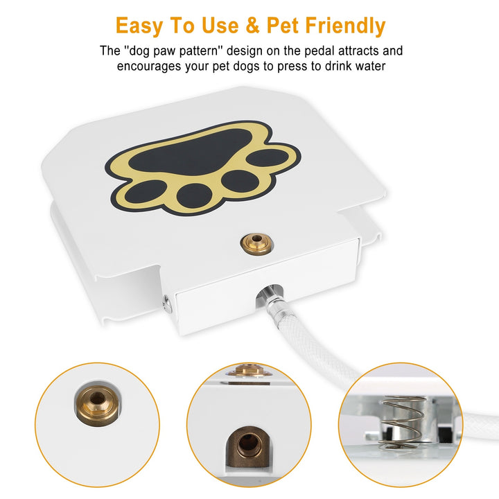 Dog Water Fountain Outdoor Step-On Pet Water Dispenser with Paw Pedal for pet-friendly water access