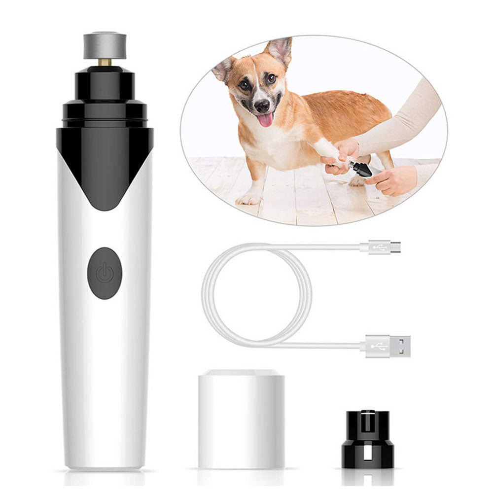Pet grooming tool with cable and additional parts on a white background
