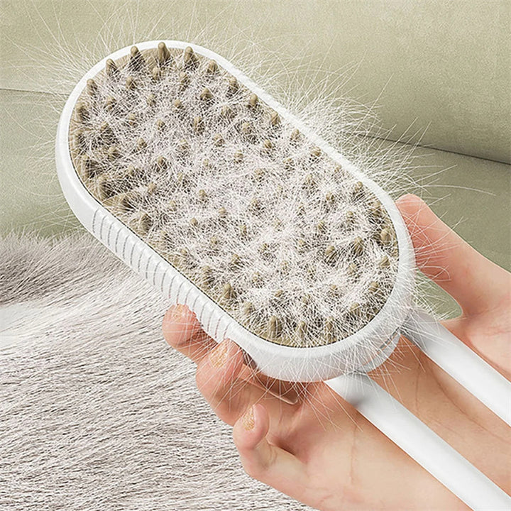 3-in-1 Pet Steam Brush – Grooming, Detangling & Massage