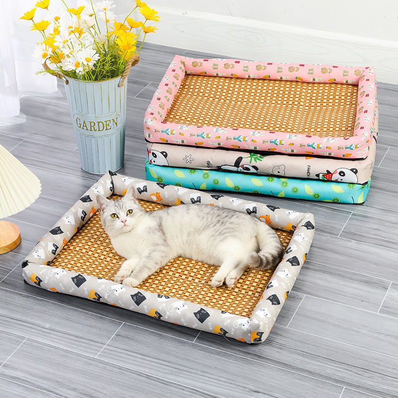 Pet Summer Cooling Pad wit cat laying on one