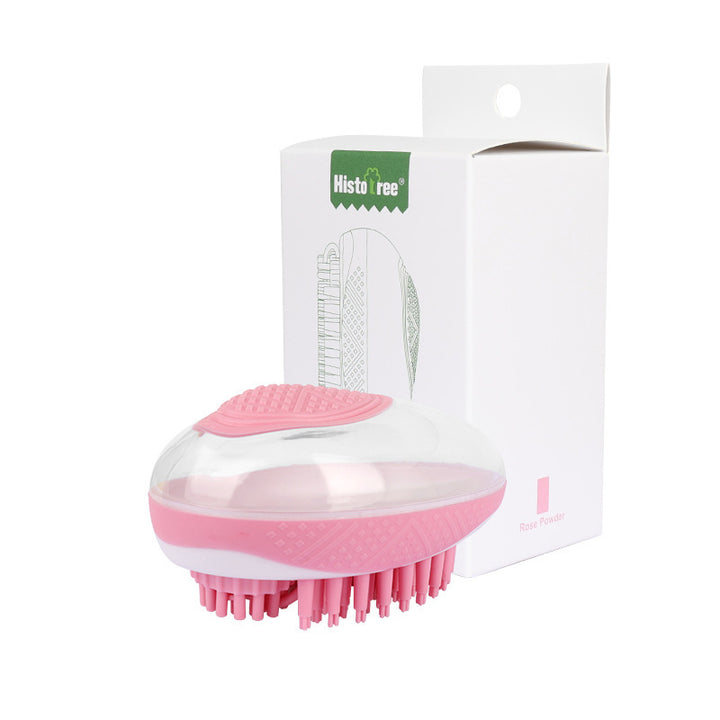 Pink and white grooming brush with 'Histo Tree' packaging on a white background