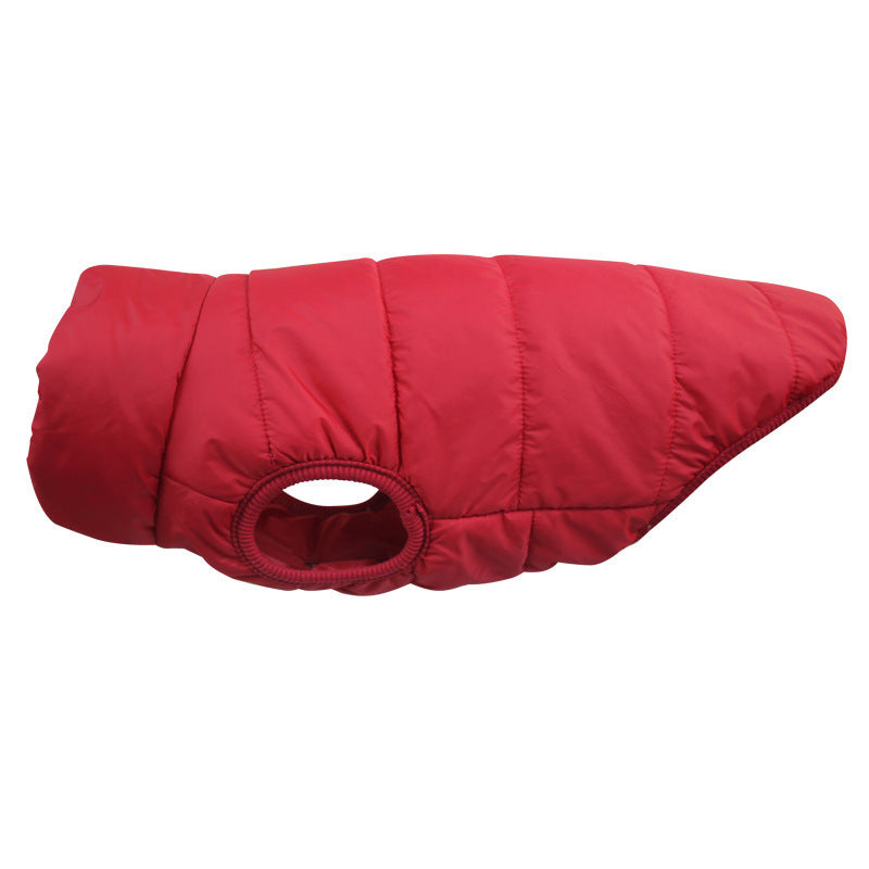 Red dog coat on a white background