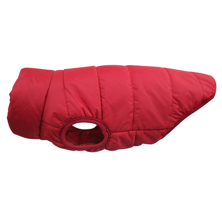 Red dog coat on a white background