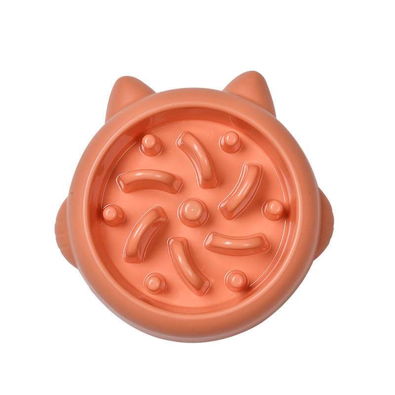 Slow Feeder Dog Bowl with cat ears on a white background