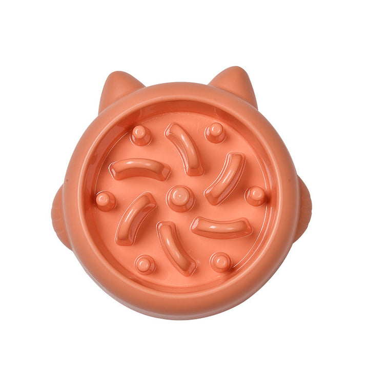 Slow Feeder Dog Bowl with cat ears on a white background