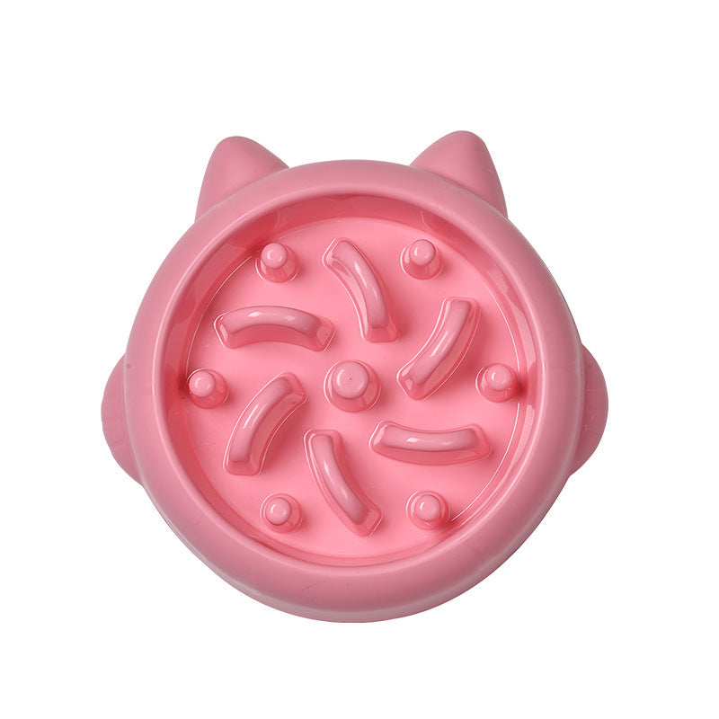 Slow Feeder Dog Bowl with cat ears on a white background