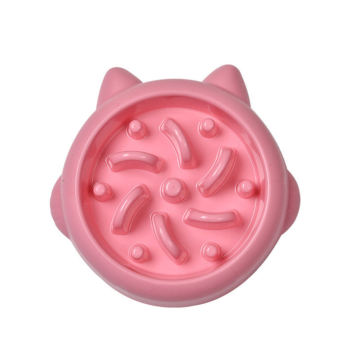 Slow Feeder Dog Bowl with cat ears on a white background