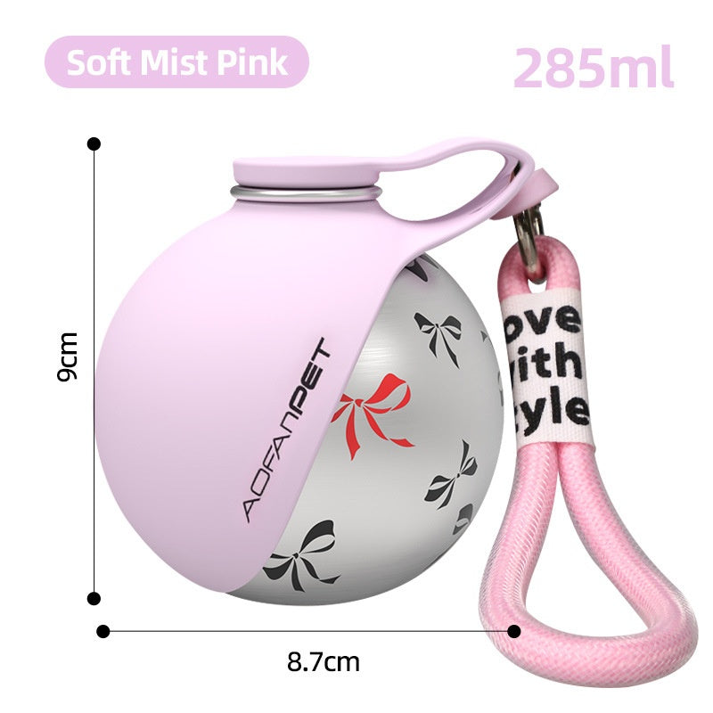 Pink and gray bottle with a keychain, labeled 'Aeranest', on a white background.