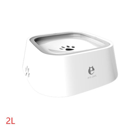White pet water fountain with 'e' logo on a white background