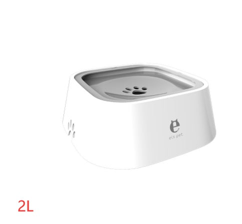 White pet water fountain with 'e' logo on a white background