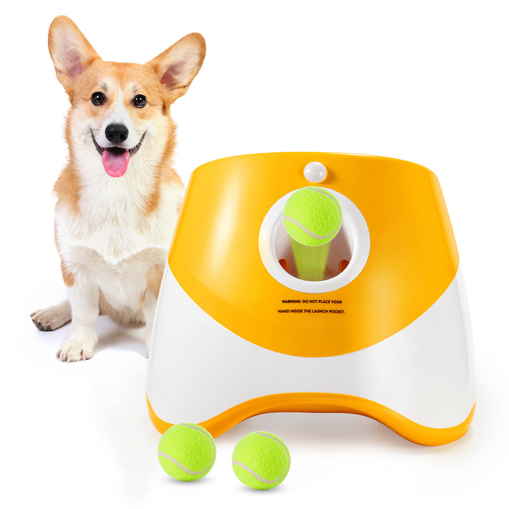 Orange Automatic Ball Throwing Machine for Dogs