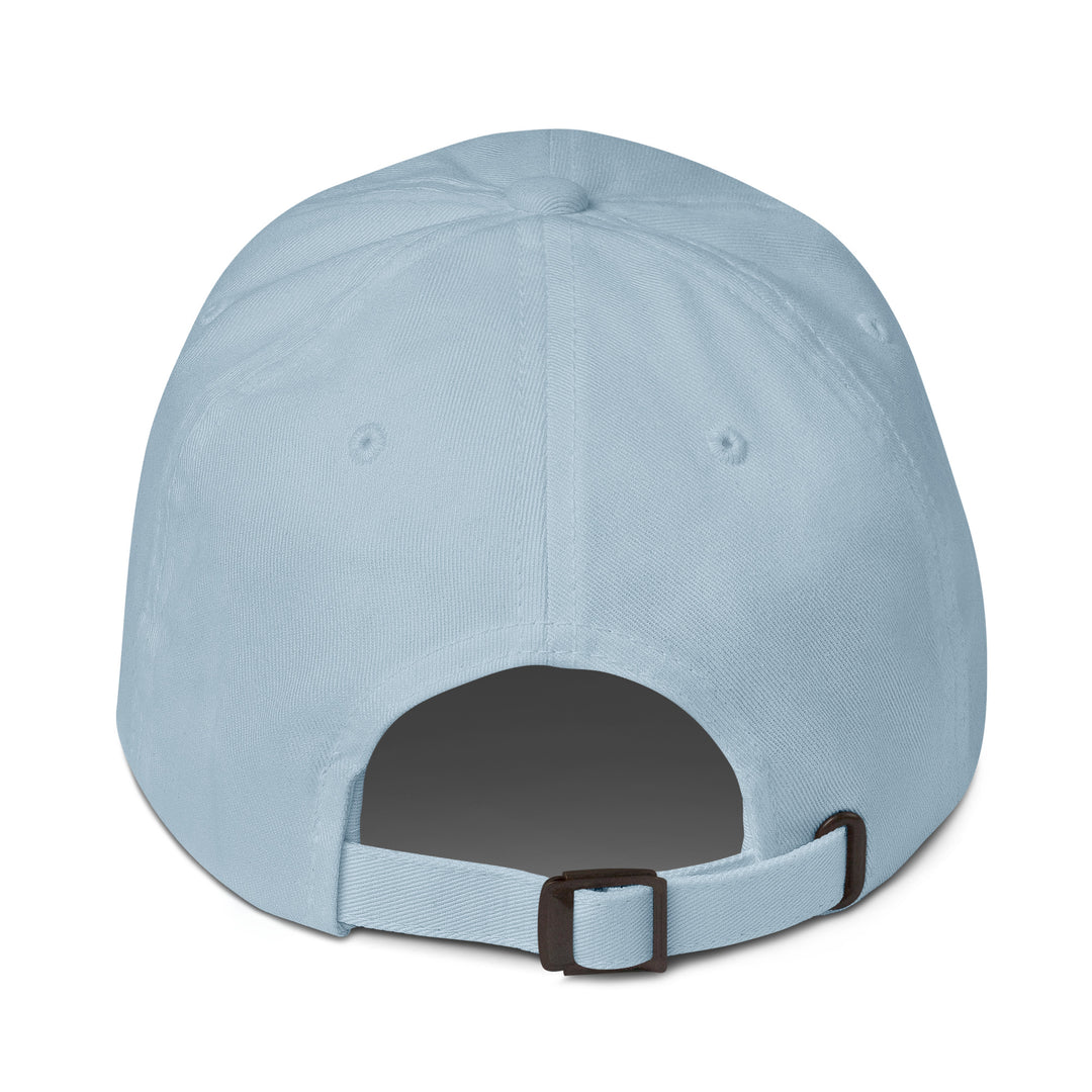 Light blue baseball cap on a white background