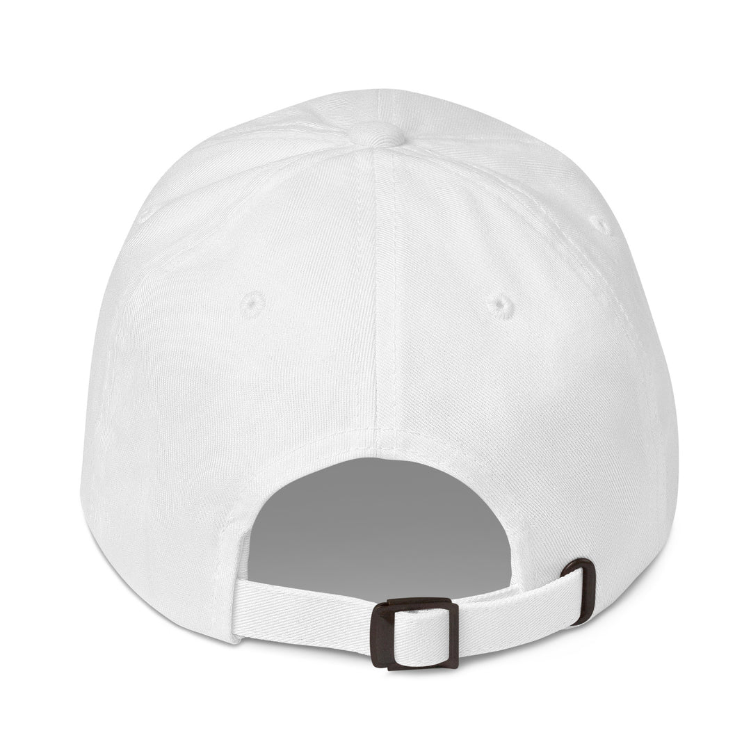 White baseball cap with a patch on a white background