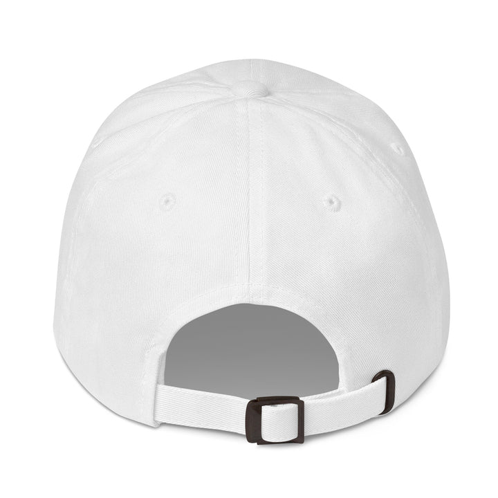 White baseball cap with a patch on a white background