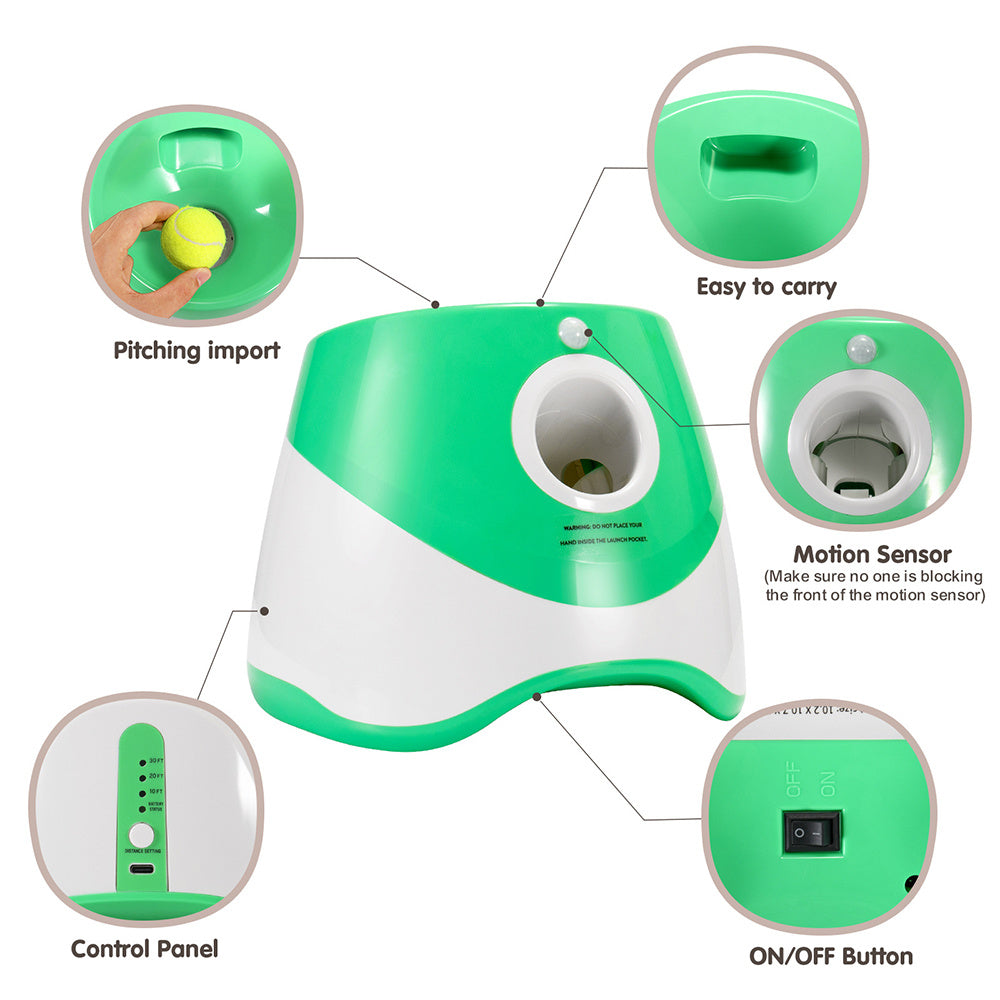 Green Automatic Ball Throwing Machine for Dogs