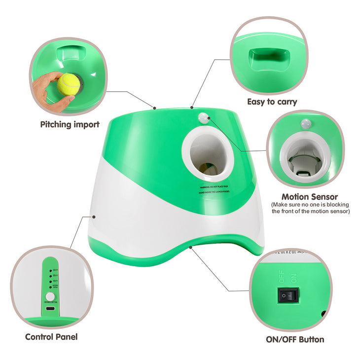 Green Automatic Ball Throwing Machine for Dogs