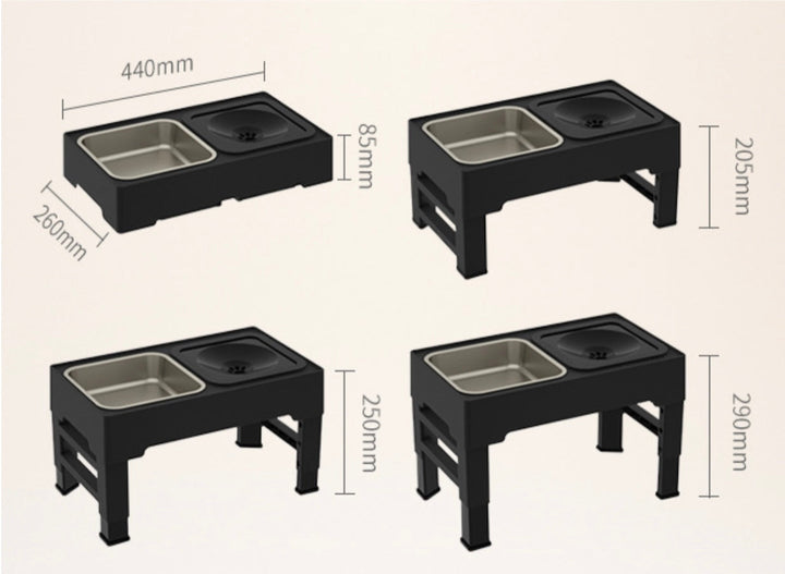 splash-proof dog water bowl size